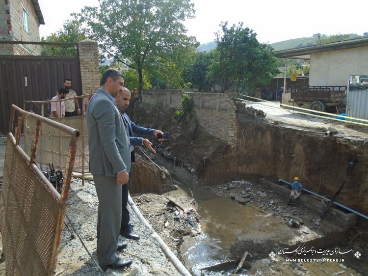 بازدید از فرایند اجرای پل در روستای سعد آباد شهرستان گرگان